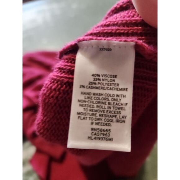 Chelsea28  Burgundy High-low Crewneck Pullover Sweater sz Large - Picture 5 of 6